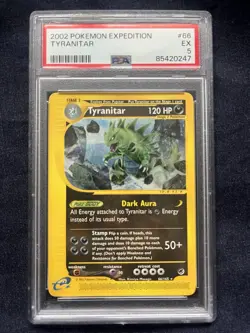 Pokemon TCG Tyranitar Skyridge Non Holo Rare 66/165 PSA 5 EX - Image 1