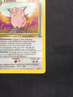 Pokemon Cards: 1st Edition Jungle Rare: Clefable 17/64 - Image 4