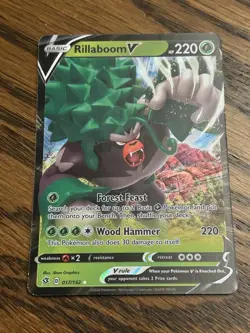 Pokemon Rillaboom V 017/192 Rebel Clash Ultra Rare Holo - NM - Image 1