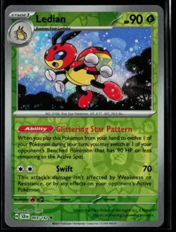 2024 Scarlet & Violet Series - Stellar Crown #003/142 Ledian (Reverse Holo) - Image 1