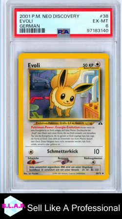 EVOLI POKEMON #38 2001 NEO DISCOVERY NON-HOLO GERMAN PSA 6 - Image 1
