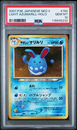 Pokemon PSA 10 Light Azumarill #184 Holo Neo Destiny 2001 Japanese - Image 2