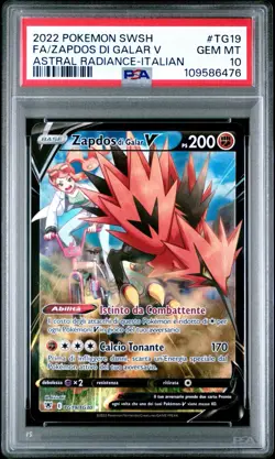 PSA 10 GEM MT Zapdos di Galar V #TG19/TG30 Lucentezza Siderale Italiano Pokemon - Image 1
