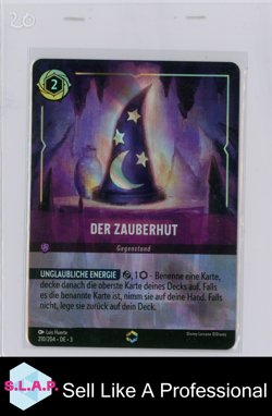 DER ZAUBERHUT GEGENSTAND DISNEY LORCANA 206/204 DE 3 2024 GER ENTCHANTED - Image 1