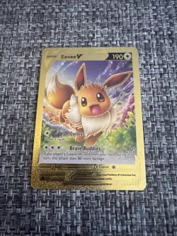 Gold Foil - Pokemon - Eevee V - Fan Art Card - Image 1