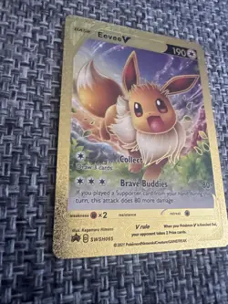 Gold Foil - Pokemon - Eevee V - Fan Art Card - Image 2
