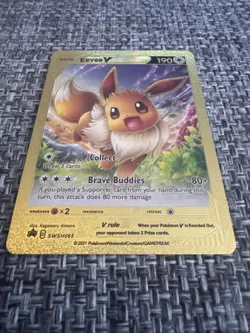 Gold Foil - Pokemon - Eevee V - Fan Art Card - Image 3