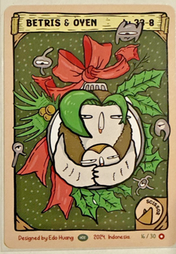 Pokkedo Betris & Oven HootHoot Christmas V2 Derpy Card 02/30 Pokemon Fan Art - Image 1