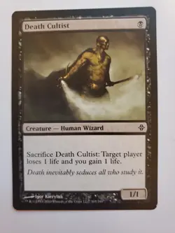 MTG Magic The Gathering Card Death Cultist Creature Human Wizard Black Rise Of T - Image 1