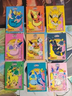 Pokemon Let's Go Eevee Database Eeveelutions Cracked Ice Holo Set 9 Cards - Image 1