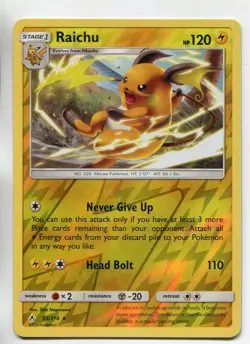Pokemon TCG Sun & Moon Unbroken Bonds Reverse Holofoil Rare Card #55 Raichu - Image 1