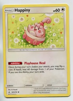 Pokemon TCG Sun & Moon Unbroken Bonds Uncommon Card #161 Happiny - Image 1
