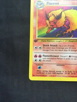 Pokemon Cards: 1st Edition Jungle Rare: Flareon 19/64 - Image 5
