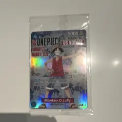 Bandai One Piece CCG Monkey.D.Luffy US VOYAGE Promo Full Art Holo Card SEALED!!! - Image 1