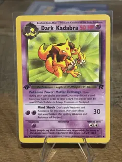 Dark Kadabra 1st Edition 39/82 Team Rocket NM Vintage Pokemon Card - Image 1