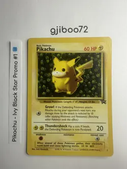 Pokemon IVY Pikachu Black Star 1 - League Promo Exclusive WotC - 1999 Card - Image 1