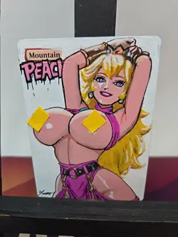 MTG Mountain Princess Peach Waifu Alter | Hand Painted by BAZAYO 18 + - Image 4