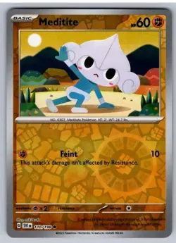 Pokemon TCG Scarlet & Violet Reverse Holo Meditite 110/198 Common - Image 1