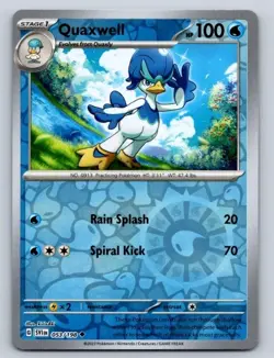 Pokemon TCG Scarlet & Violet Reverse Holo Quaxwell 053/198 Uncommon - Image 1