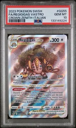 POKEMON PSA 10 REGIGIGAS VASTRO FULL ART GG55/GG70 ZENIT REGALE ITALIAN LOW POP - Image 1