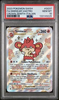 POKEMON PSA 10 SIMISEAR VASTRO FULL ART GG37/GG70 ZENIT REGALE ITALIANO LOW POP - Image 1