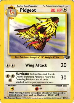 Pokemon TCG Pidgeot 24/64 Jungle Unlimited Non Holo HP - Image 1
