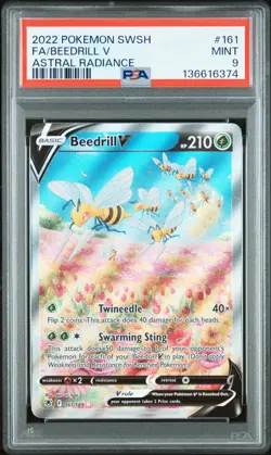 2022 Pokemon Astral Radiance Beedrill V Full Alternate Alt Art #161/189 PSA 9 - Image 1