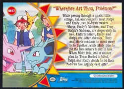 Pokemon Topps 2000 #OR17 "Wherefore Art Thou" TV Series 3 Orange Islands - Image 2