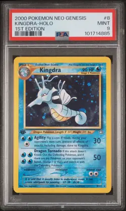 2000 POKEMON NEO GENESIS 1ST ED #8 KINGDRA-HOLO PSA 9 - Image 1