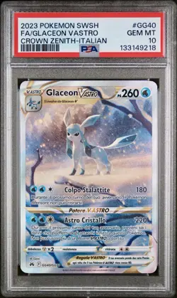 POKEMON PSA 10 GLACEON VASTRO FULL ART GG40/GG70 ZENIT REGALE ITALIANO LOW POP🌍 - Image 1