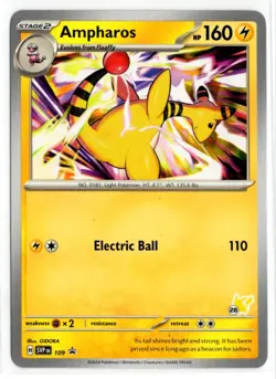 Pokemon Battle Academy 2024 Pikachu Deck #28 Black Star Promo SVP109 Ampharos - Image 1