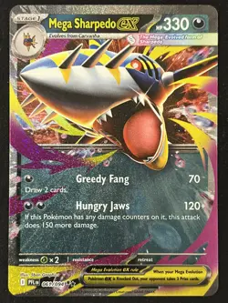 Pokemon TCG Mega Sharpedo ex 061/094 Double Rare - Phantasmal Flames - Fresh #2 - Image 1