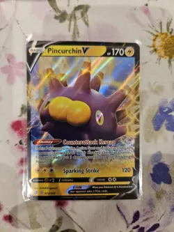Pokemon TCG Pincurchin V Rebel Clash 072/192 Regular Ultra Rare - Image 1