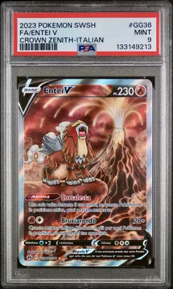 POKEMON PSA 9 ENTEI V FULL ART GG36/GG70 ZENIT REGALE ITALIANO 2023 LOW POP!🌍 - Image 1