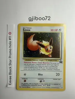Pokemon - Eevee Black Star Promo 11 Holo - Rare - 1999-2000 WoTC - Image 1