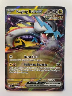 Pokemon TCG: JUMBO 2024 Temporal Forces Ultra Rare Raging Bolt EX (123/162) - Image 1