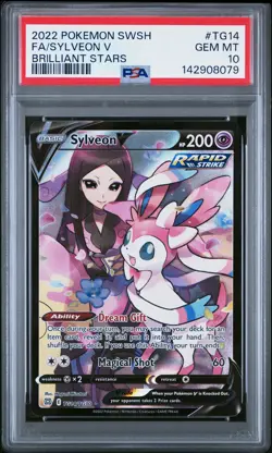 2022 POKEMON SWORD & SHIELD BRILLIANT STARS #TG14 FULL ART/SYLVEON V PSA 10 - Image 1