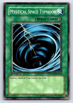 Yu-Gi-Oh! TCG Mystical Space Typhoon 1st Edition SDDE-EN019 - Image 1