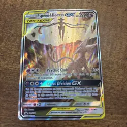 Pokemon Espeon and Deoxys GX Tag Team SM240 Card *READ* - Image 1