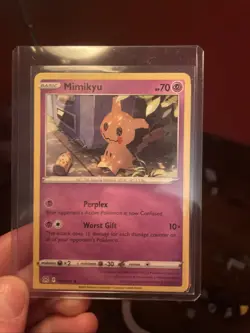 Mimikyu Pokemon card with a error. The bottom left corner is uncut end. - Image 1