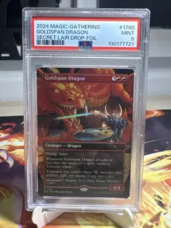 Goldspan Dragon (Rainbow Foil) [Secret Lair Drop Series] MTG D&D PSA 9 - Image 1