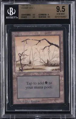 1993 MAGIC: THE GATHERING BETA SWAMP V2 C L BGS 9.5 - Image 1