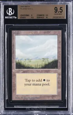 1993 MAGIC: THE GATHERING BETA PLAINS V3 C L BGS 9.5 - Image 1