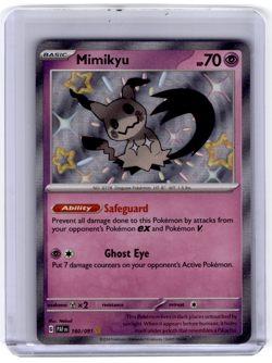 Pokemon Mimikyu SV: Paldean Fates 160/091 Baby Shiny Rare Holo Basic HP70 - Image 1