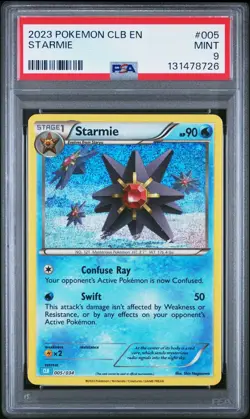 2023 POKEMON CLB-CLASSIC BLASTOISE & SUICUNE EX DECK #005 STARMIE PSA 9 - Image 1
