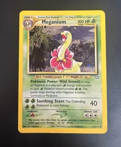Pokemon TCG Meganium 11/111 Neo Genesis Holo Rare LP - Image 1