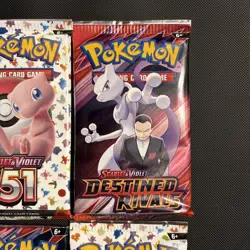 Pokemon TCG 151 Destined Rivals Booster Pack Bundle Factory Sealed (4 Packs) - Image 3