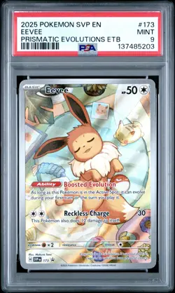 2025 POKEMON SVP EN-SV BLACK STAR PROMO #173 EEVEE PSA 9 - Image 1
