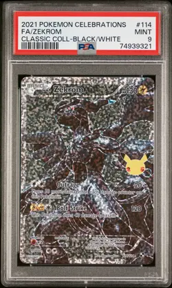 2021 POKEMON CELEBRATIONS CLASSIC COLL #114 FULL ART/ZEKROM PSA 9 - Image 1