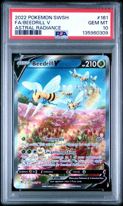 2022 POKEMON SWORD & SHIELD ASTRAL RADIANCE #161 FULL ART/BEEDRILL V PSA 10 - Image 1